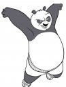 Immagine del panda che fa kung fu in bianco e nero