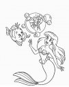 Ariel e il pesciolino Flounder da colorare 